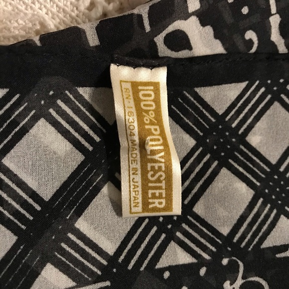 Unique Retro Black & White1960’s Scarf From Japan - Picture 2 of 3
